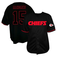 Patrick Mahomes  Big & Tall Baseball Button-Up Shirt - Kansas City Chiefs