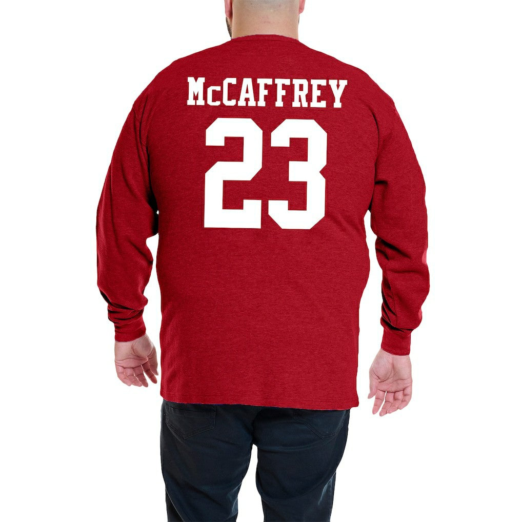 Christian McCaffrey  Big & Tall Thermal Waffle Long Sleeve T-Shirt - San Francisco 49ers T-shirts