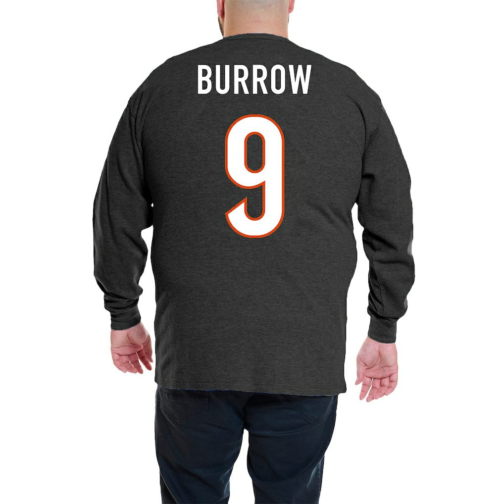 Joe Burrow  Big & Tall Thermal Waffle Long Sleeve T-Shirt - Cincinnati Bengals T-shirts