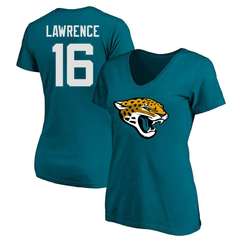 Trevor Lawrence  Women's Plus Size Fair Catch Name & Number Scoop Neck T-Shirt - Jacksonville Jaguars T-shirts