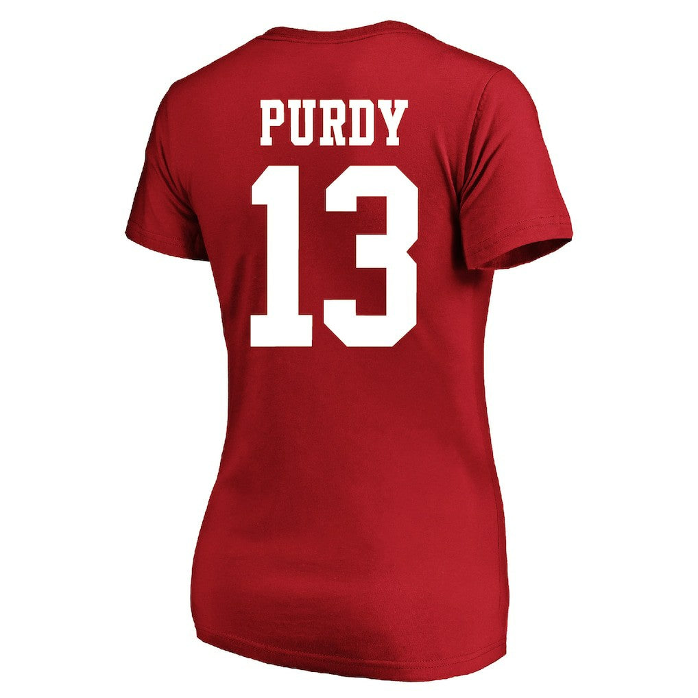 Brock Purdy  Women's Plus Size Fair Catch Name & Number Scoop Neck T-Shirt - San Francisco 49ers T-shirts