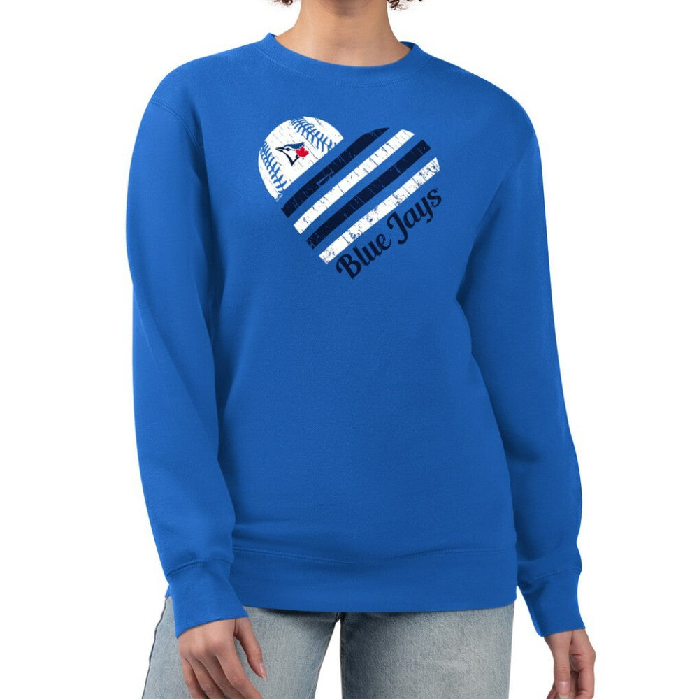 Royal Toronto Blue Jays G-III 4Her by Carl Banks Women's Heart Logo Fleece Pullover Sweatshirt