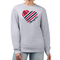 Heather Gray Los Angeles Angels G-III 4Her by Carl Banks Women's Heart Logo Fleece Pullover Sweatshirt