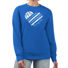 Royal Kansas City Royals G-III 4Her by Carl Banks Women's Heart Logo Fleece Pullover Sweatshirt