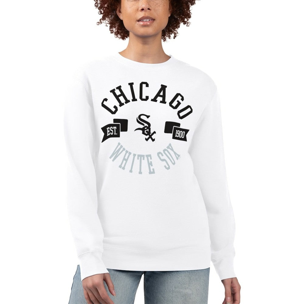 White Chicago White Sox G-III 4Her by Carl Banks Women's Team Logo Fleece Pullover Sweatshirt
