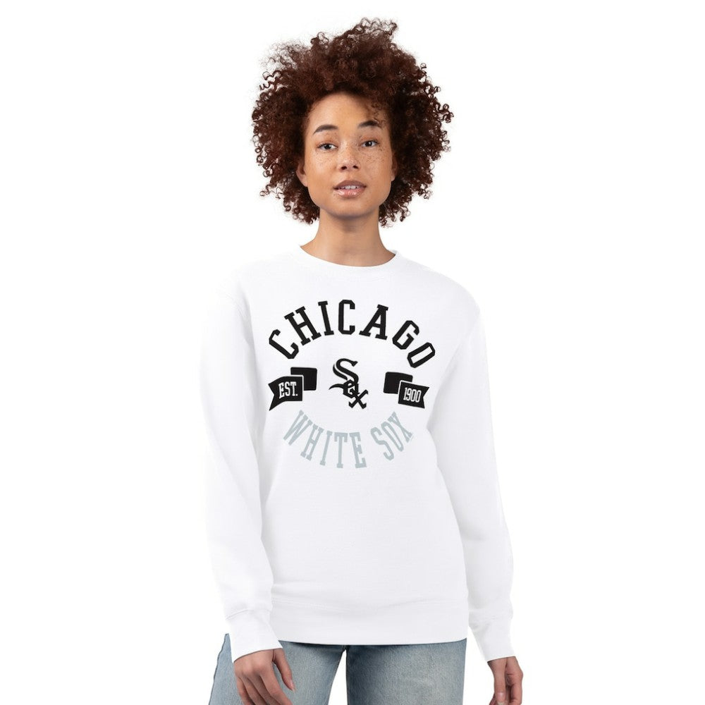 White Chicago White Sox G-III 4Her by Carl Banks Women's Team Logo Fleece Pullover Sweatshirt