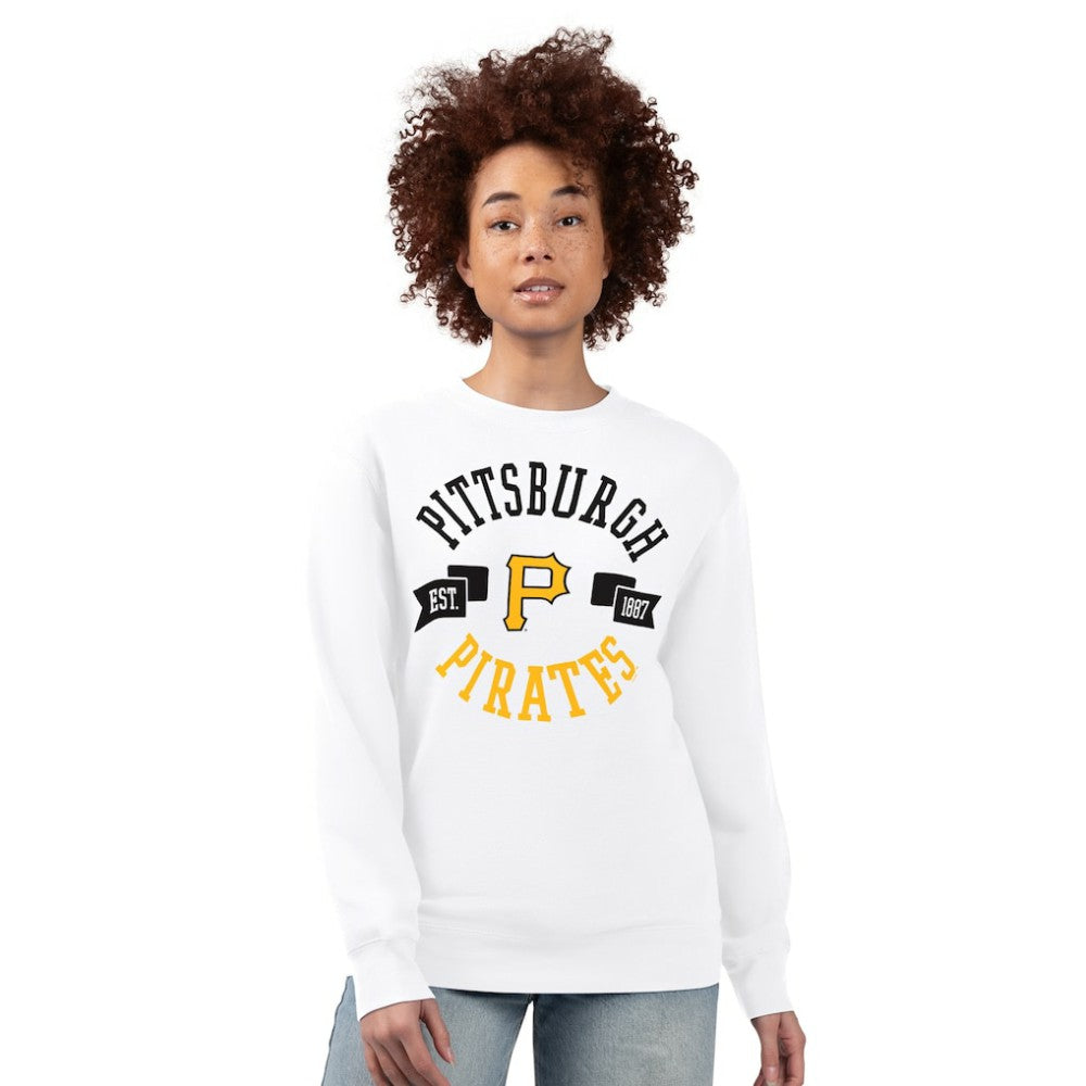 White Pittsburgh Pirates G-III 4Her by Carl Banks Women's Team Logo Fleece Pullover Sweatshirt