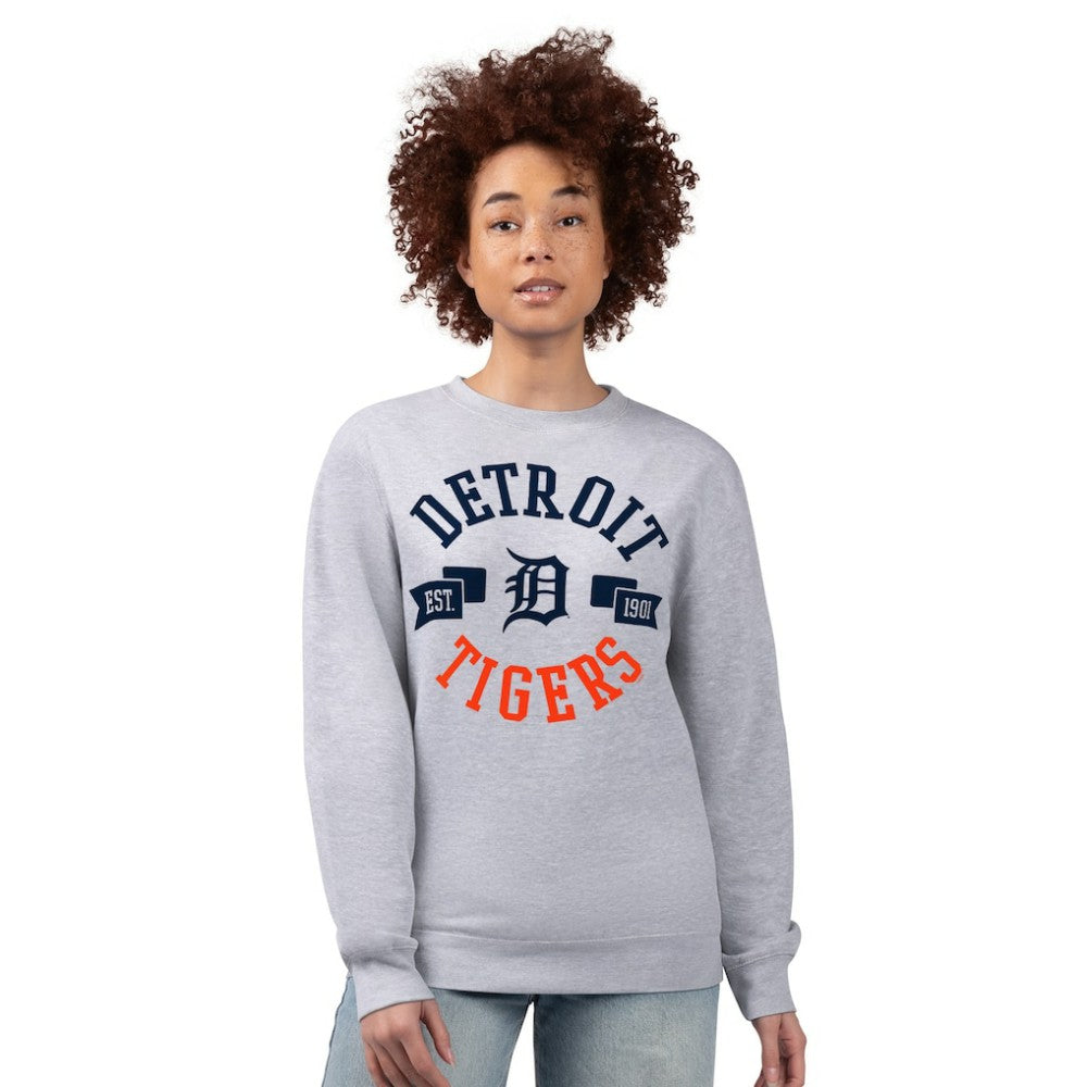 Heather Gray Detroit Tigers G-III 4Her by Carl Banks Women's Team Logo Fleece Pullover Sweatshirt