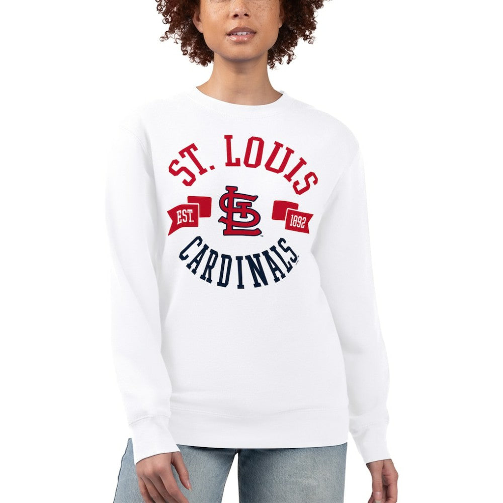White St. Louis Cardinals G-III 4Her by Carl Banks Women's Team Logo Fleece Pullover Sweatshirt