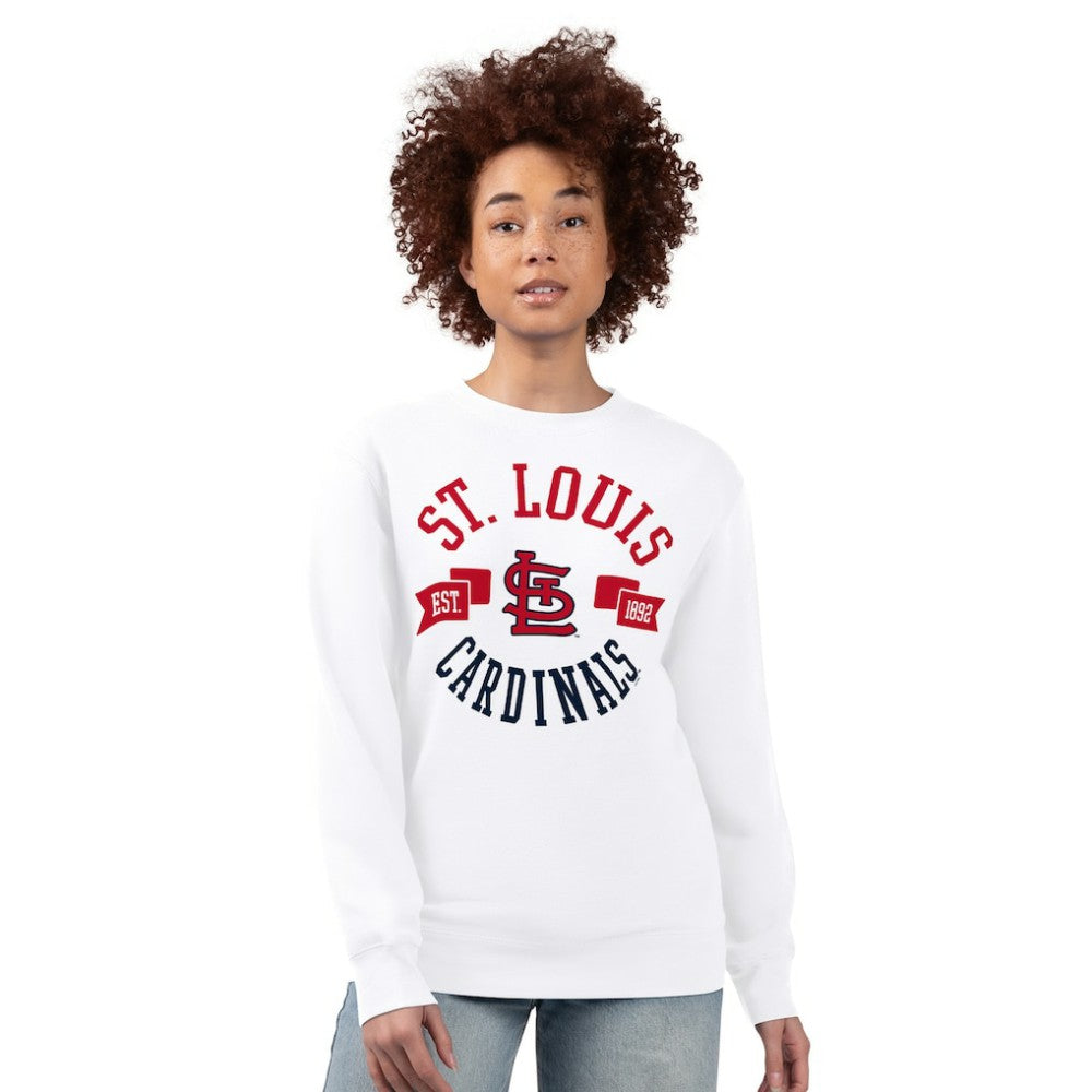 White St. Louis Cardinals G-III 4Her by Carl Banks Women's Team Logo Fleece Pullover Sweatshirt