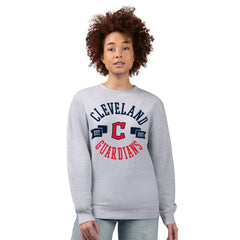 Heather Gray Cleveland Guardians G-III 4Her by Carl Banks Women's Team Logo Fleece Pullover Sweatshirt