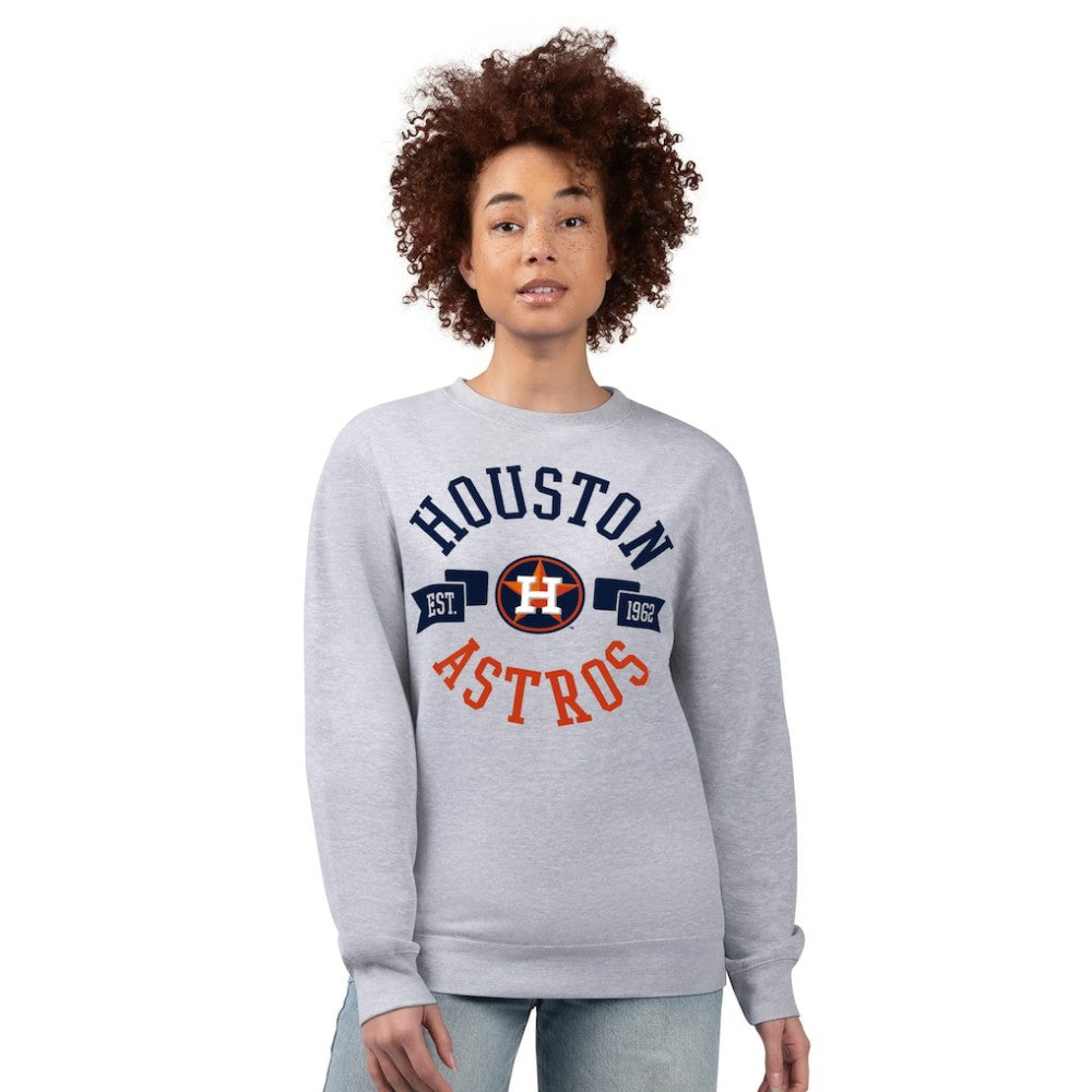 Heather Gray Houston Astros G-III 4Her by Carl Banks Women's Team Logo Fleece Pullover Sweatshirt