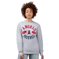 Heather Gray Los Angeles Angels G-III 4Her by Carl Banks Women's Team Logo Fleece Pullover Sweatshirt