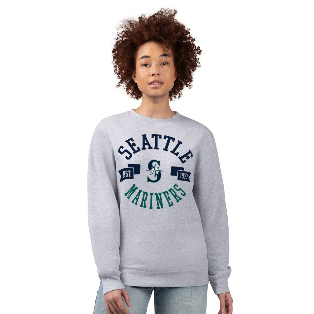 Heather Gray Seattle Mariners G-III 4Her by Carl Banks Women's Team Logo Fleece Pullover Sweatshirt