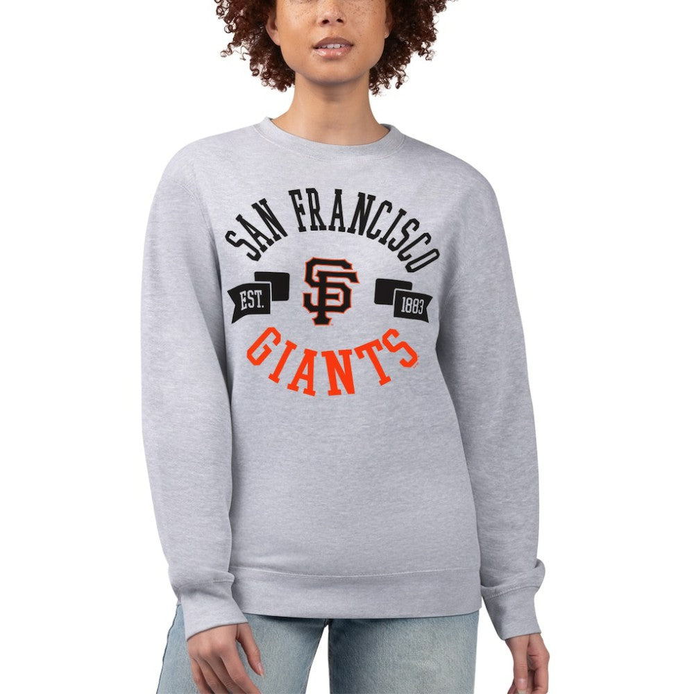 Heather Gray San Francisco Giants G-III 4Her by Carl Banks Women's Team Logo Fleece Pullover Sweatshirt