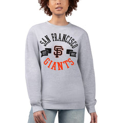 Heather Gray San Francisco Giants G-III 4Her by Carl Banks Women's Team Logo Fleece Pullover Sweatshirt