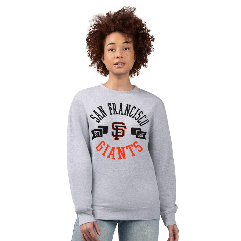 Heather Gray San Francisco Giants G-III 4Her by Carl Banks Women's Team Logo Fleece Pullover Sweatshirt
