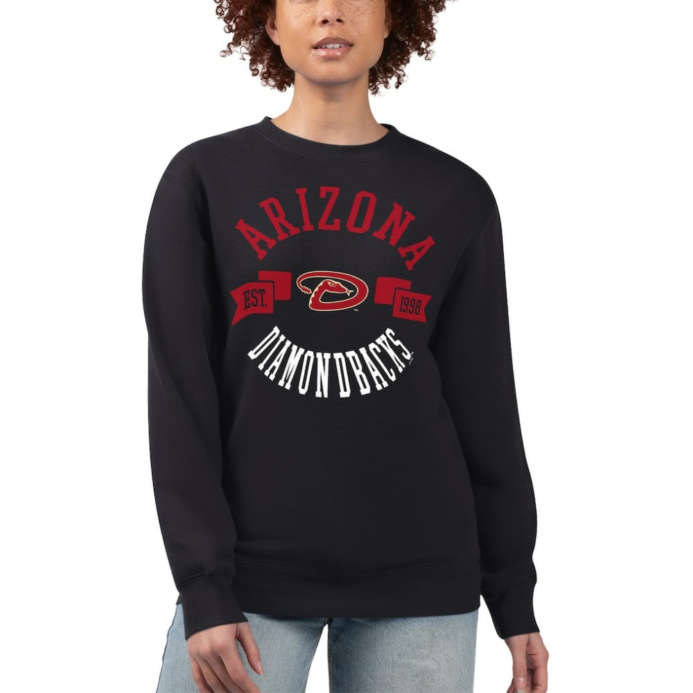 Black Arizona Diamondbacks G-III 4Her by Carl Banks Women's Team Logo Fleece Pullover Sweatshirt