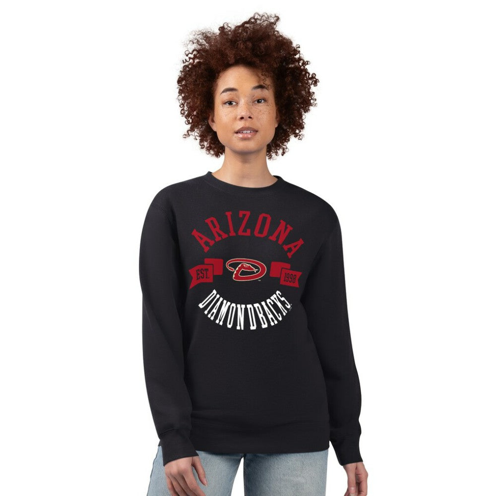 Black Arizona Diamondbacks G-III 4Her by Carl Banks Women's Team Logo Fleece Pullover Sweatshirt