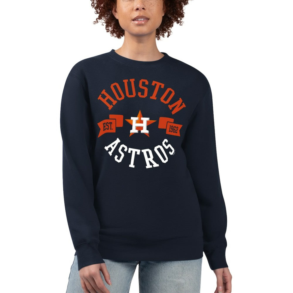 Navy Houston Astros G-III 4Her by Carl Banks Women's Team Logo Fleece Pullover Sweatshirt