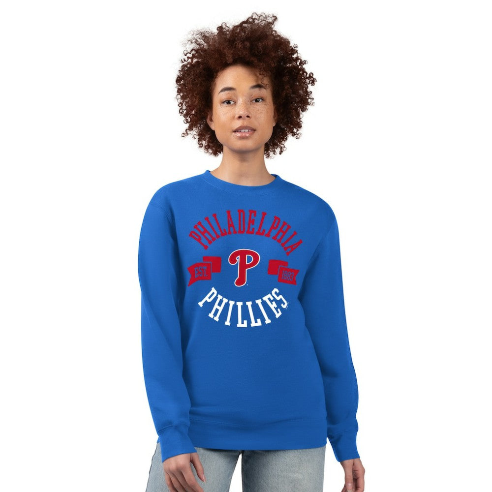 Royal Philadelphia Phillies G-III 4Her by Carl Banks Women's Team Logo Fleece Pullover Sweatshirt