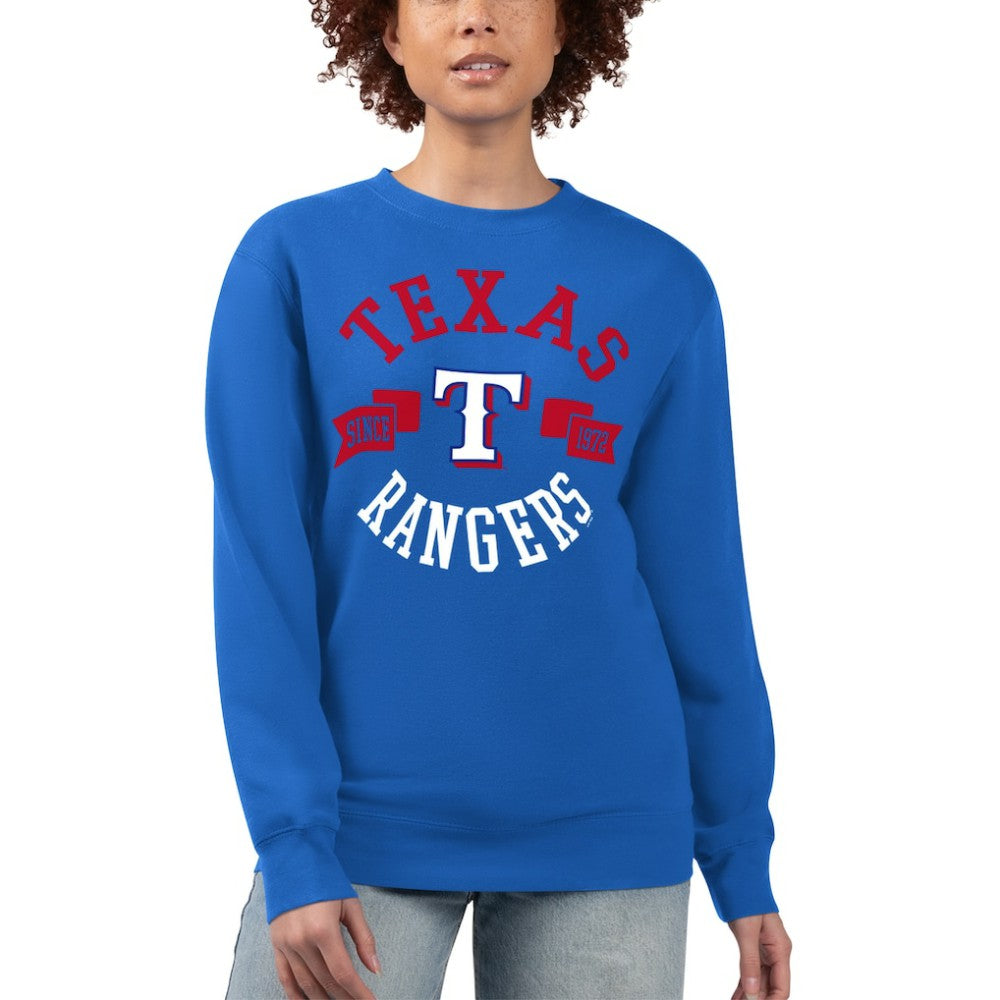 Royal Texas Rangers G-III 4Her by Carl Banks Women's Team Logo Fleece Pullover Sweatshirt
