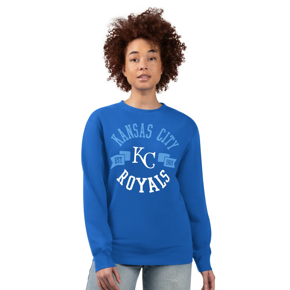 Royal Kansas City Royals G-III 4Her by Carl Banks Women's Team Logo Fleece Pullover Sweatshirt