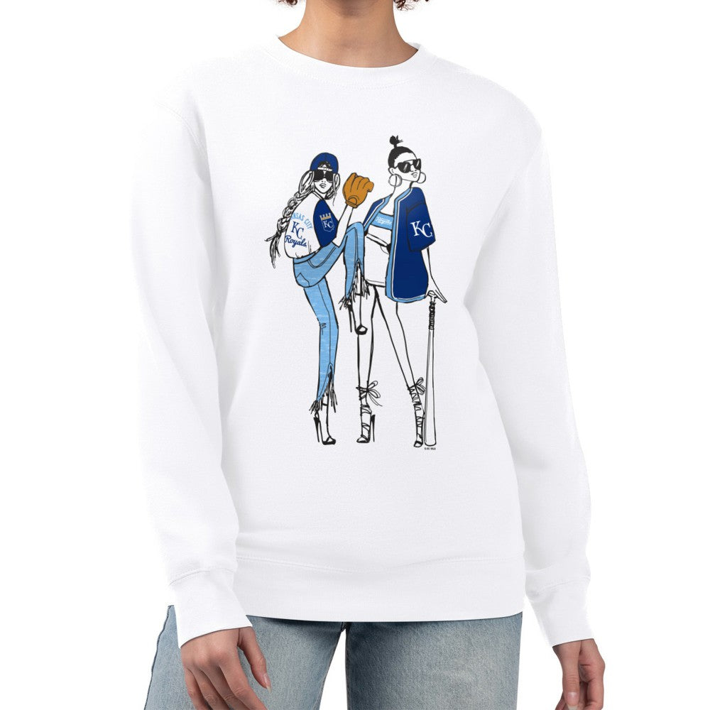 White Kansas City Royals G-III 4Her by Carl Banks Women's Baseball Girls Fleece Pullover Sweatshirt