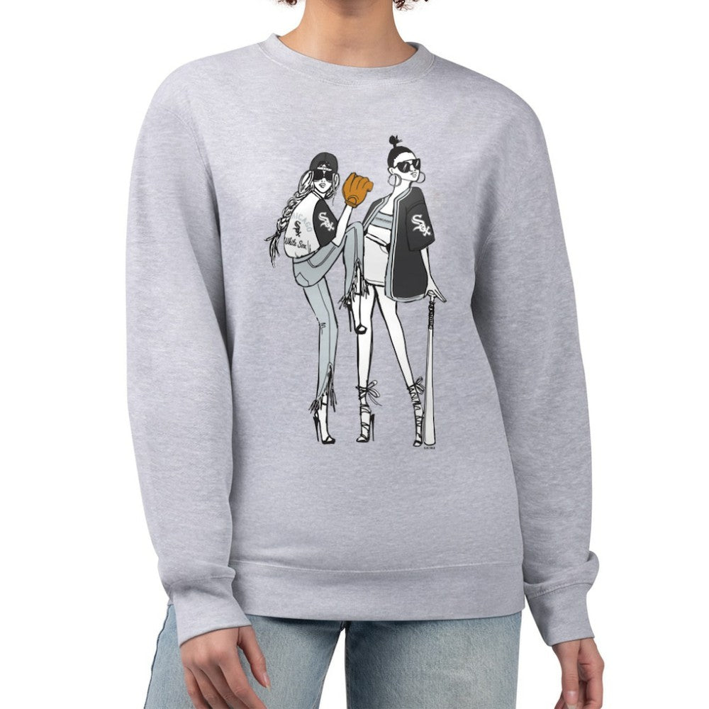 Heather Gray Chicago White Sox G-III 4Her by Carl Banks Women's Baseball Girls Fleece Pullover Sweatshirt