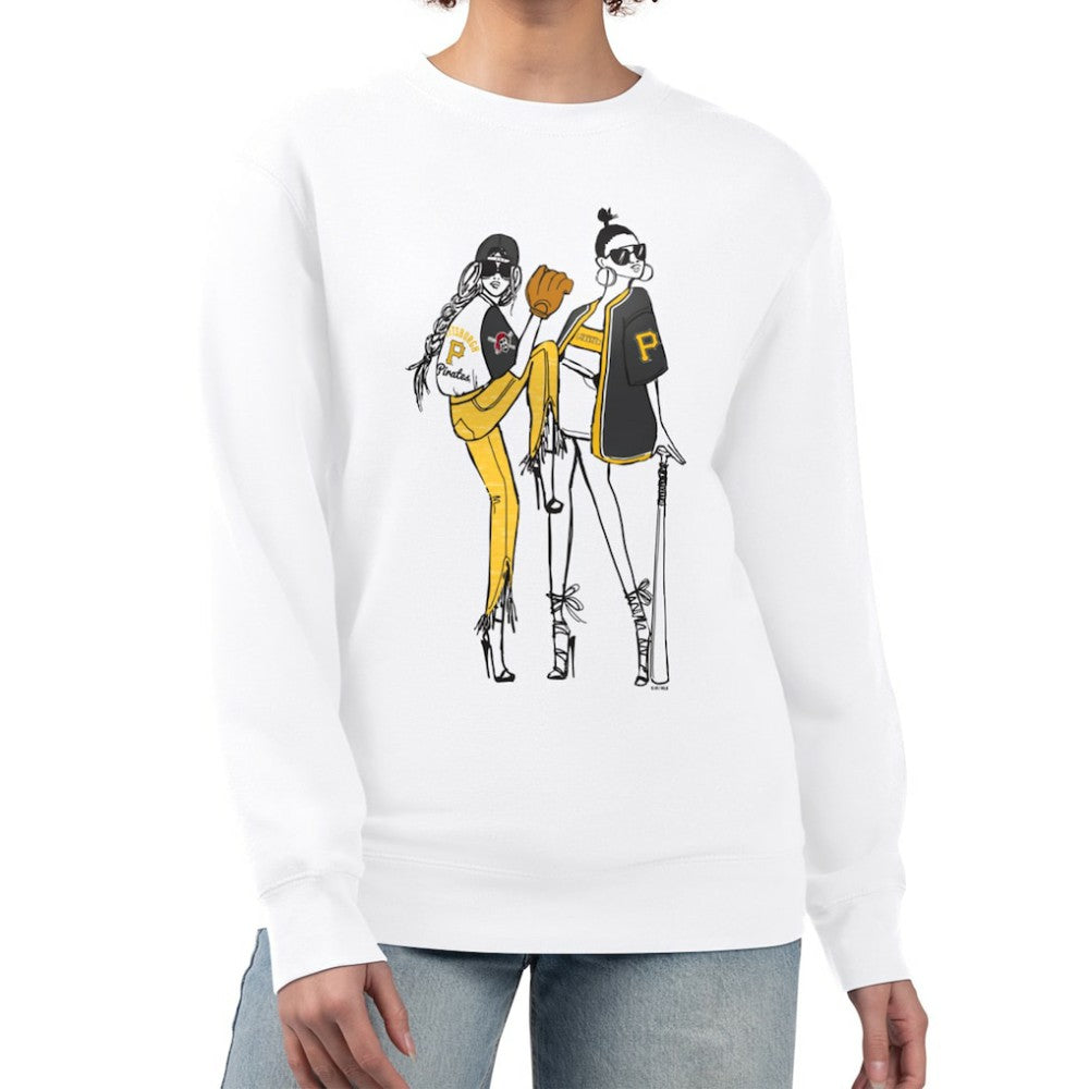 White Pittsburgh Pirates G-III 4Her by Carl Banks Women's Baseball Girls Fleece Pullover Sweatshirt