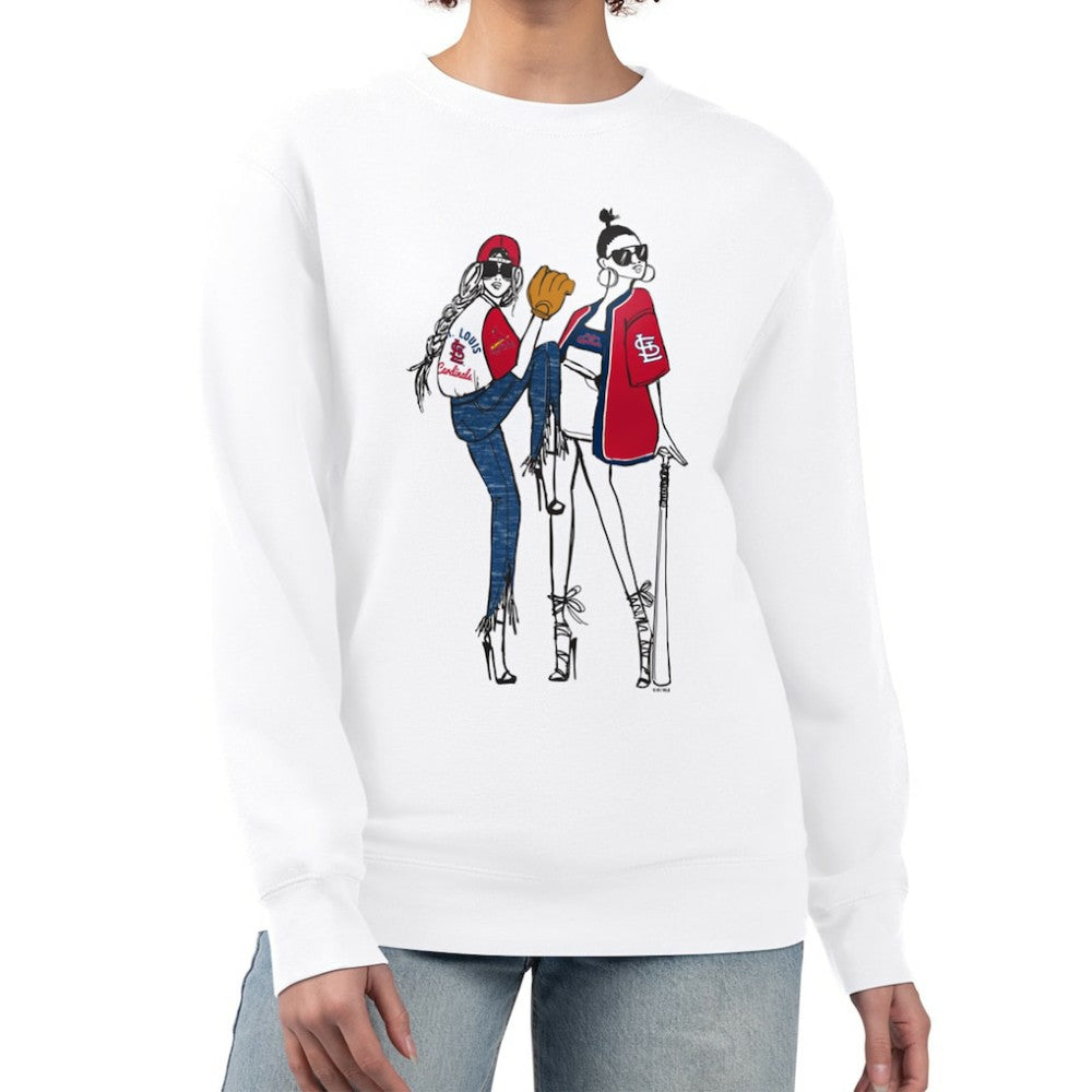 White St. Louis Cardinals G-III 4Her by Carl Banks Women's Baseball Girls Fleece Pullover Sweatshirt