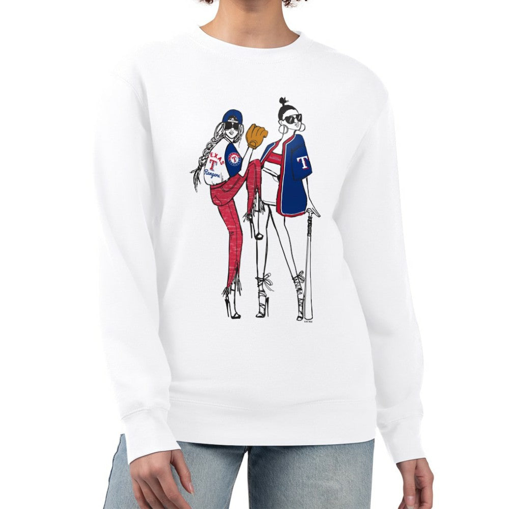 White Texas Rangers G-III 4Her by Carl Banks Women's Baseball Girls Fleece Pullover Sweatshirt