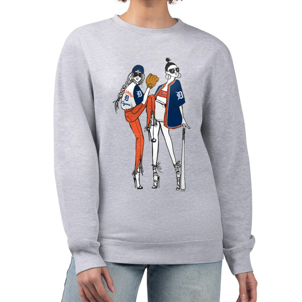 Heather Gray Detroit Tigers G-III 4Her by Carl Banks Women's Baseball Girls Fleece Pullover Sweatshirt