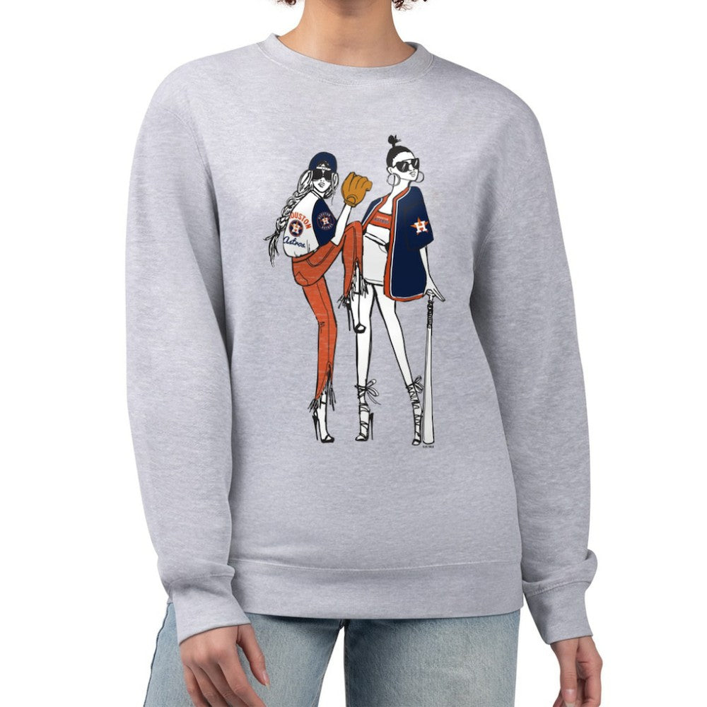 Heather Gray Houston Astros G-III 4Her by Carl Banks Women's Baseball Girls Fleece Pullover Sweatshirt