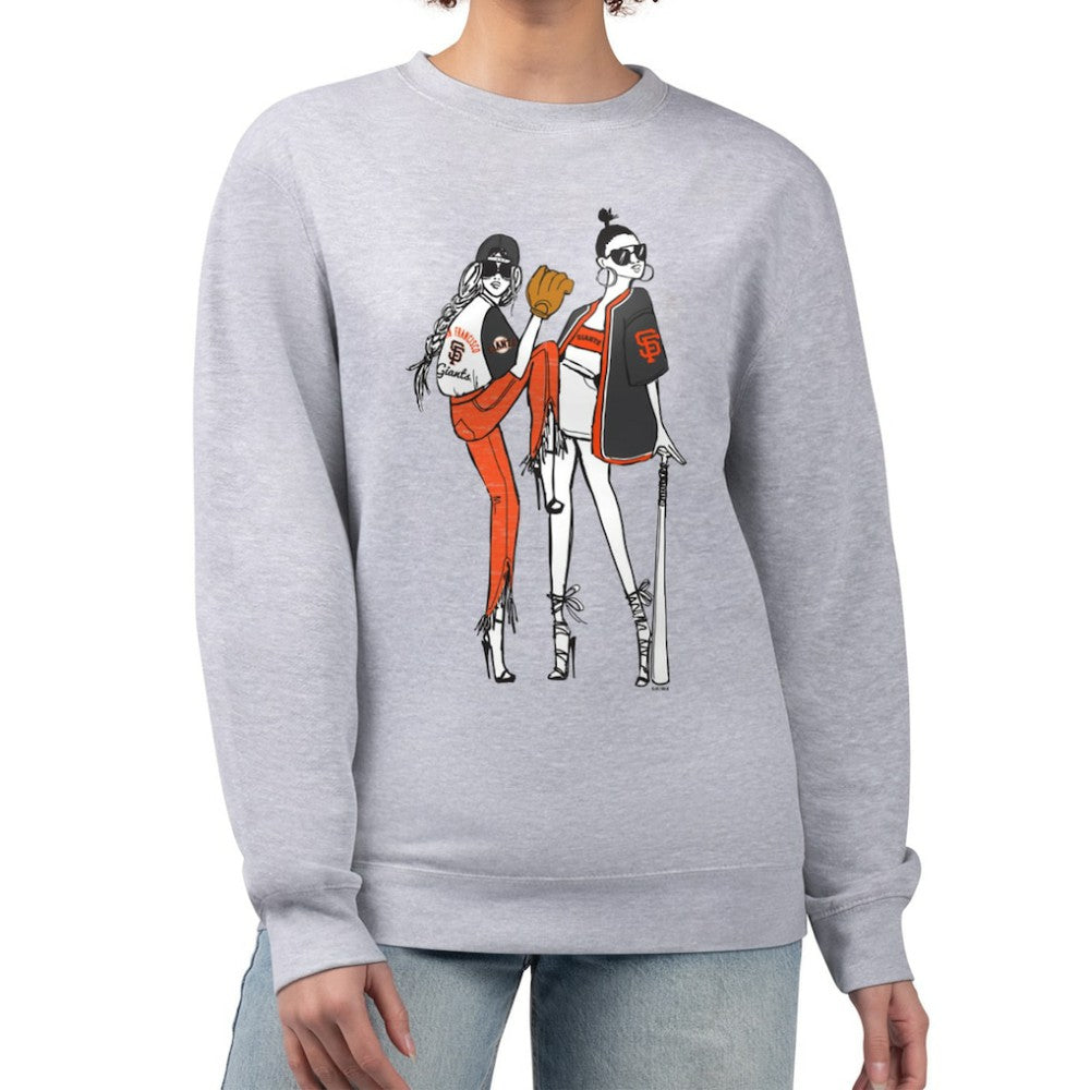 Heather Gray San Francisco Giants G-III 4Her by Carl Banks Women's Baseball Girls Fleece Pullover Sweatshirt
