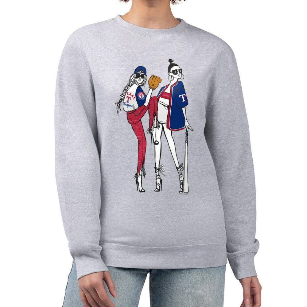 Heather Gray Texas Rangers G-III 4Her by Carl Banks Women's Baseball Girls Fleece Pullover Sweatshirt