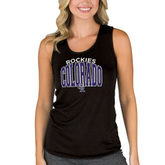 Black Colorado Rockies Concepts Sport Women's Marathon Racerback Tank Top