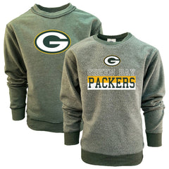 Wes & Willy Youth Reversible Fleece Pullover Sweatshirt - Green Bay Packers Pullover