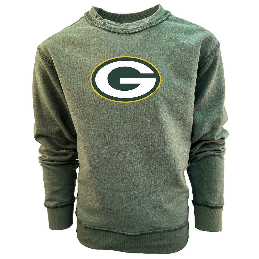 Wes & Willy Youth Reversible Fleece Pullover Sweatshirt - Green Bay Packers Pullover