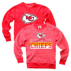 Wes & Willy Youth Reversible Fleece Pullover Sweatshirt - Kansas City Chiefs Pullover