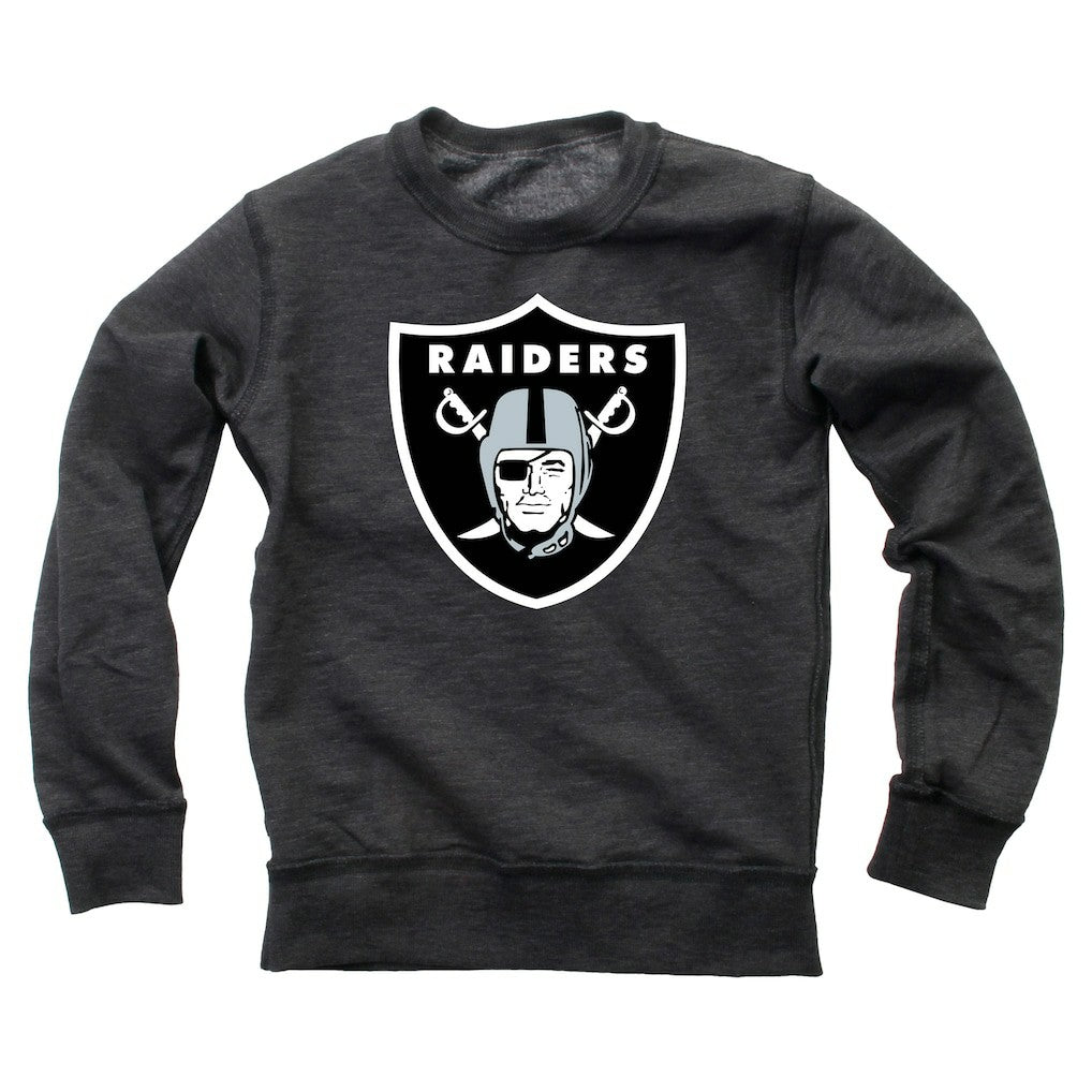 Wes & Willy Youth Reversible Fleece Pullover Sweatshirt - Las Vegas Raiders Pullover