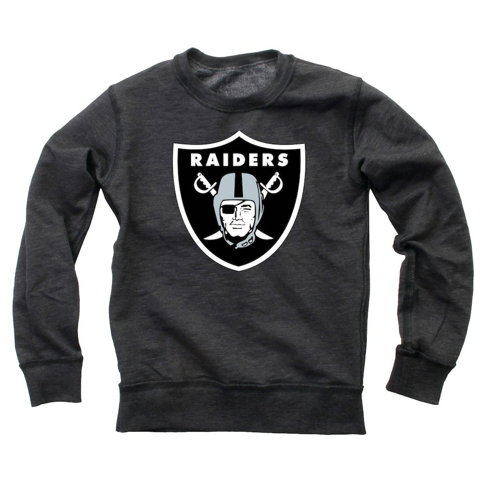 Wes & Willy Youth Reversible Fleece Pullover Sweatshirt - Las Vegas Raiders Pullover
