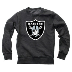 Wes & Willy Youth Reversible Fleece Pullover Sweatshirt - Las Vegas Raiders Pullover