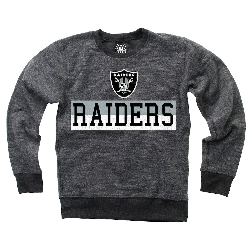 Wes & Willy Youth Reversible Fleece Pullover Sweatshirt - Las Vegas Raiders Pullover
