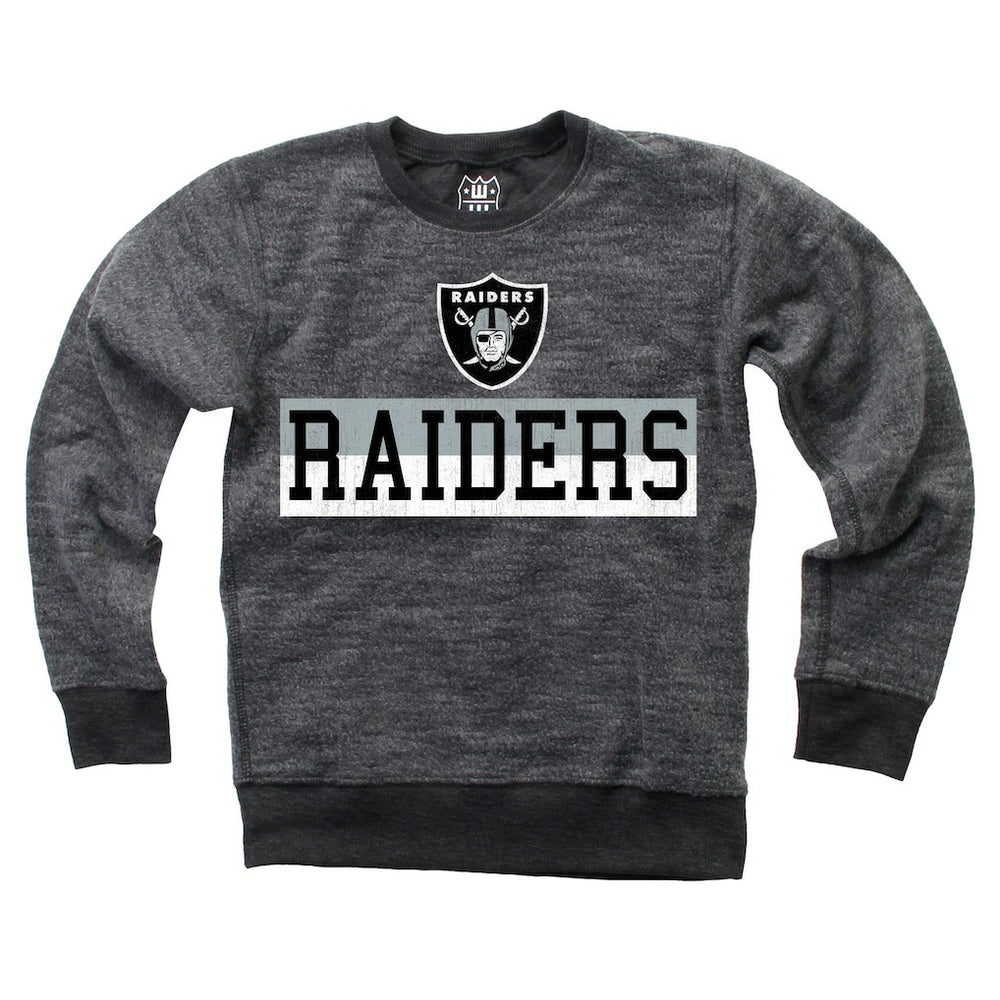 Wes & Willy Youth Reversible Fleece Pullover Sweatshirt - Las Vegas Raiders Pullover