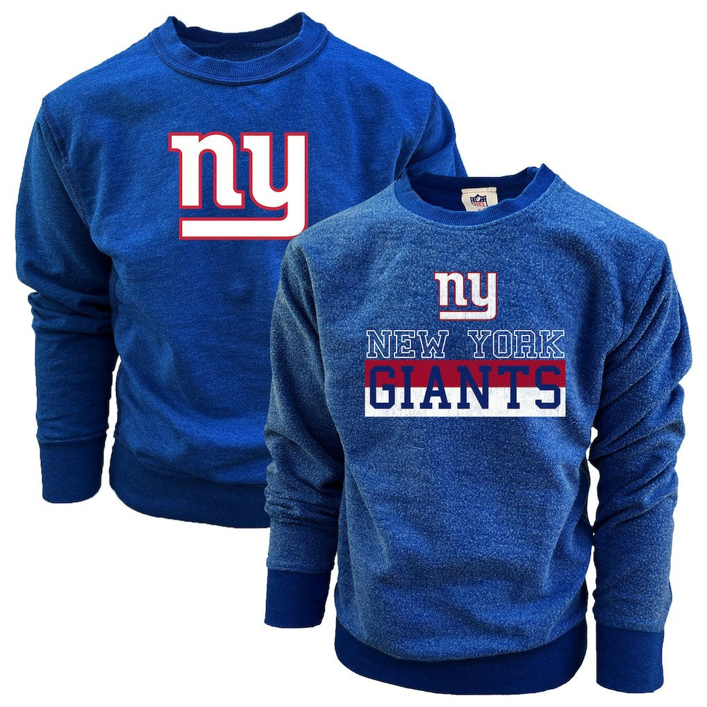Wes & Willy Youth Reversible Fleece Pullover Sweatshirt - New York Giants Pullover