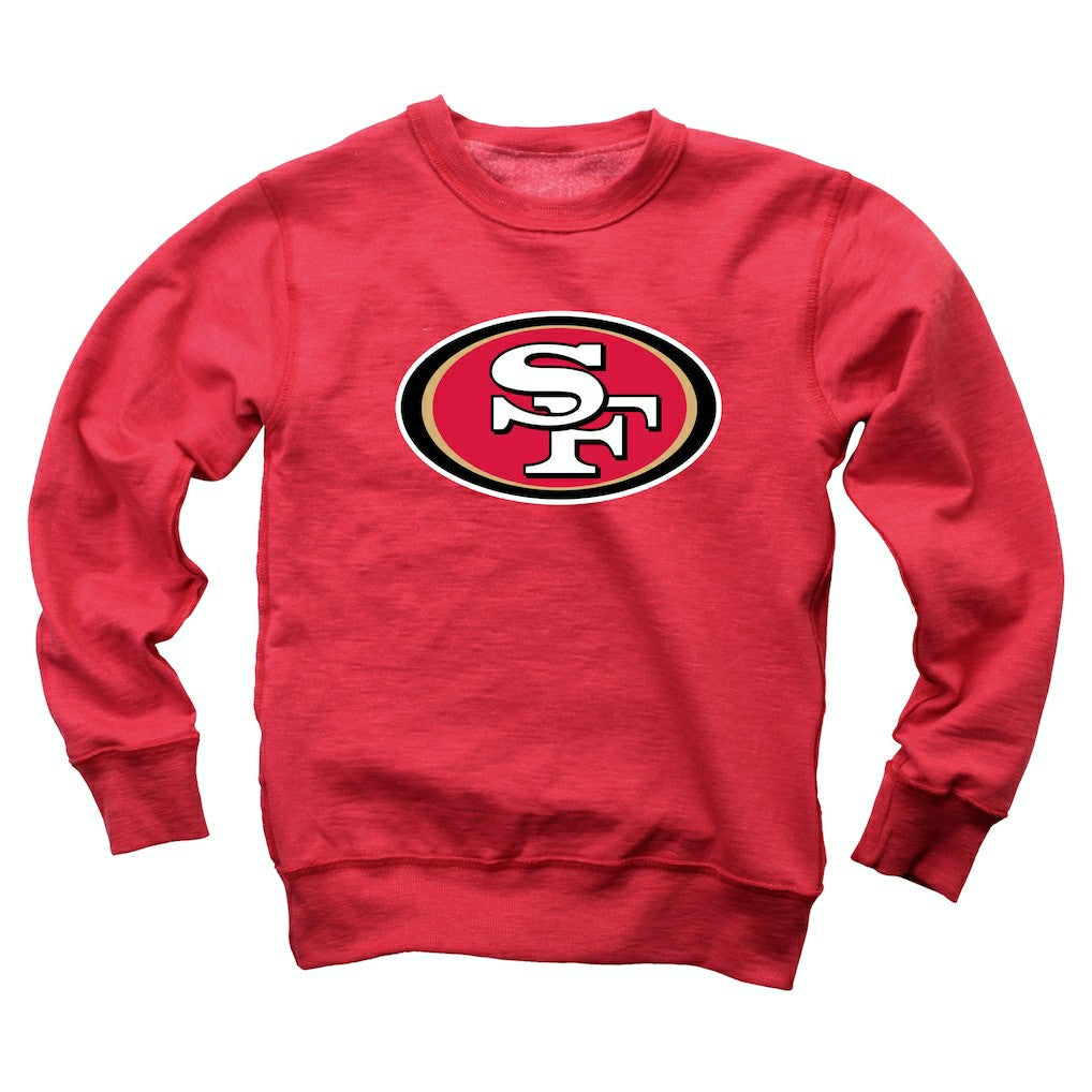 Wes & Willy Youth Reversible Fleece Pullover Sweatshirt - San Francisco 49ers Pullover