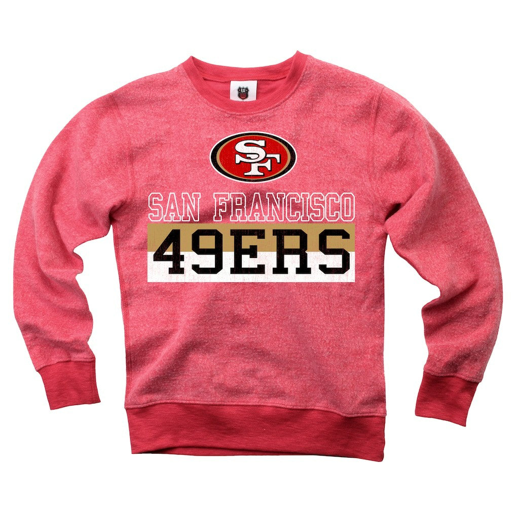 Wes & Willy Youth Reversible Fleece Pullover Sweatshirt - San Francisco 49ers Pullover