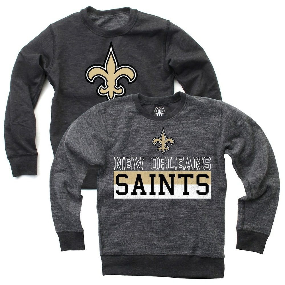 Wes & Willy Youth Reversible Fleece Pullover Sweatshirt - New Orleans Saints Pullover
