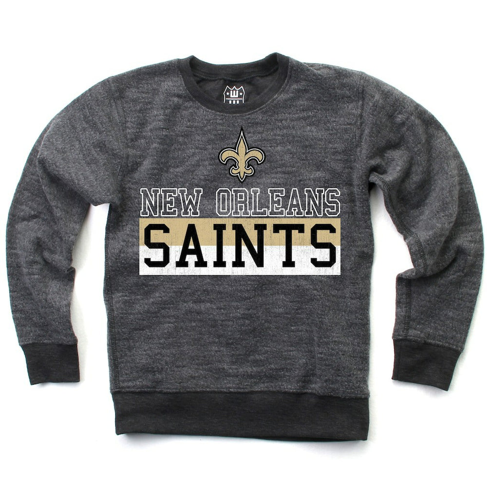 Wes & Willy Youth Reversible Fleece Pullover Sweatshirt - New Orleans Saints Pullover